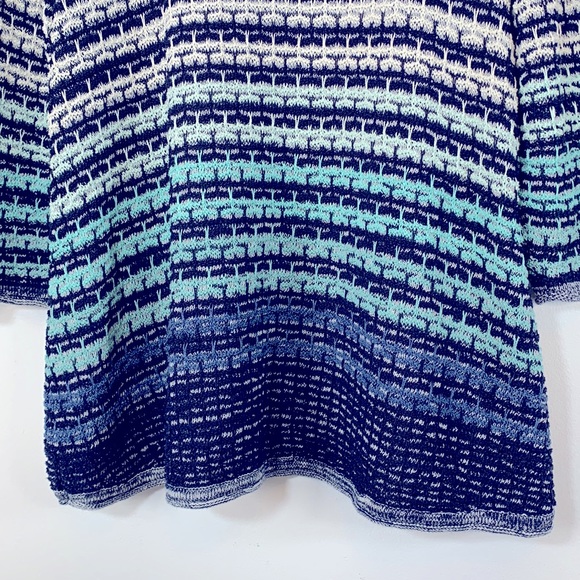 JM Collection Woman Plus Size 1X Textured Lightweight Blue Pullover Sweater Top - Picture 10 of 14